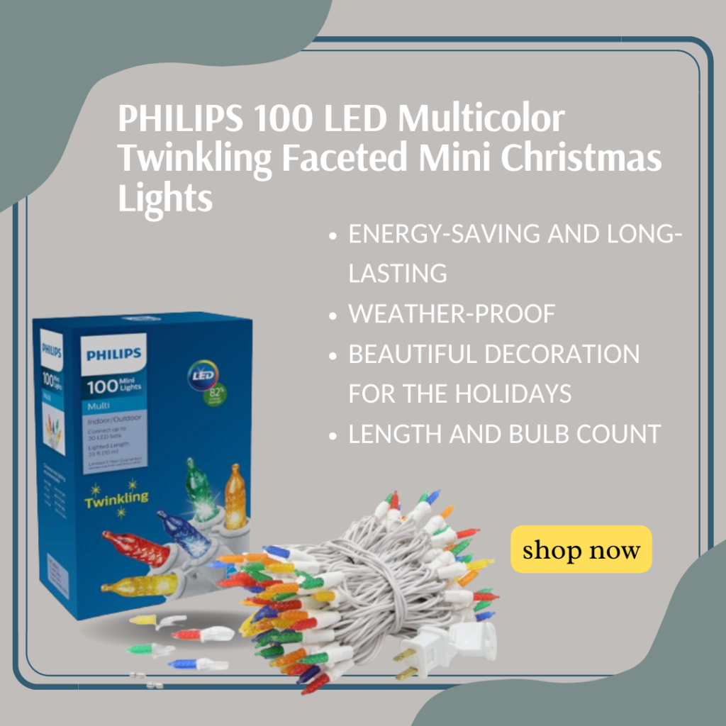 PHILIPS 100 LED Multicolor Twinkling Faceted Mini Christmas Lights 

